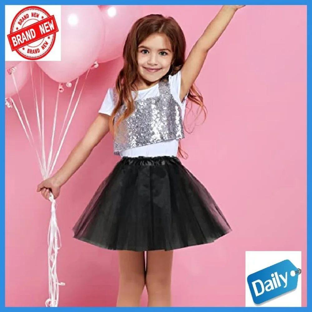 Toddler Girls 3-Layer Tulle Tutu Skirt Ballet Dance Princess Costume Size 3-8
